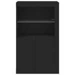 vidaXL Armoire latérale avec lumières LED noir bois d'ingénierie