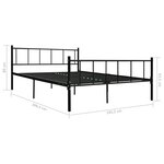 vidaXL Cadre de lit sans matelas noir métal 180x200 cm