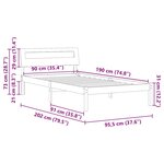 vidaXL Cadre de lit Marron 90 x 190 cm Bois massif en pin