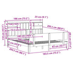 vidaXL Lit bibliothèque sans matelas 180x200 cm bois massif de pin