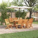 vidaXL Ensemble de salle à manger pour jardin 9 Pièces Marron