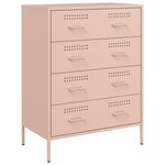 vidaXL Buffet rose 68x39x89 cm acier