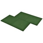 vidaXL Carreaux de protection antichoc 18Pièces Caoutchouc 50x50x3cm Vert