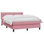 vidaXL Sommier à lattes de lit avec matelas rose 140x220 cm velours