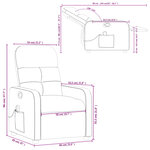vidaXL Fauteuil de massage inclinable Crème Tissu