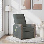 vidaXL Fauteuil de massage inclinable Gris foncé Tissu