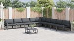 vidaXL Ensemble de canapé de jardin 10 Pièces Anthracite Acier