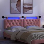 vidaXL Tête de lit suspendue Avec lumière LED Rose Velours
