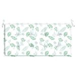 vidaXL Coussin de banc de jardin motif de feuilles 120x50x3 cm