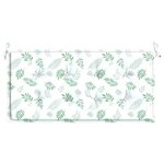 vidaXL Coussin de banc de jardin motif de feuilles 120x50x3 cm