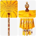 vidaXL Parasol balinais avec base Jaune 95 x 95 x 260 cm