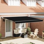 vidaXL Auvent Rétractable Noir 400 × 300 cm Polyester et Aluminium