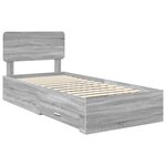 vidaXL Cadre de lit Gris Sonoma 90 x 190 cm Bois d'ingénierie