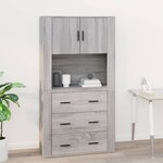 vidaXL Armoire murale Sonoma gris 80x33x80 cm Bois d'ingénierie