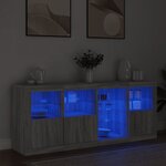 vidaXL Buffet avec lumières LED sonoma gris 164x37x67 cm