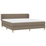 vidaXL Sommier à lattes de lit avec matelas Taupe 160x200 cm Tissu