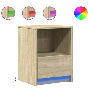 vidaXL Armoire de chevet avec lumières LED chêne sonoma