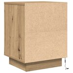 vidaXL Armoire de chevet et lumières LED chêne artisanal 38x34x50 cm