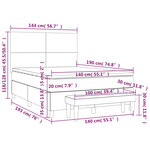 vidaXL Sommier à lattes de lit et matelas Gris clair 140x190cm Velours