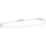 vidaXL Dessus de table 140x60x3 8 cm ovale bois massif de manguier