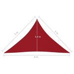 vidaXL Voile de parasol Tissu Oxford triangulaire 5x5x6 m Rouge