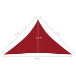 vidaXL Voile de parasol Tissu Oxford triangulaire 5x5x6 m Rouge