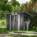 Tectake abri de jardin métal 2 7 m² toiture monopente - vert/blanc