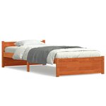 vidaXL Cadre de lit Marron cire 90 x 190 cm Bois massif en pin