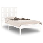 vidaXL Cadre de lit sans matelas blanc 90x190 cm bois massif