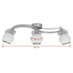 Vidaxl plafonnier avec abat-jour en verre sur rail pour 3 ampoules e14