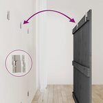 vidaXL Tête de lit murale Gris 147x3x90 cm Bois massif de pin