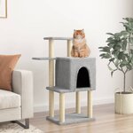 vidaXL Arbre à chat avec griffoirs en sisal gris clair 97 cm