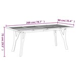 vidaXL Table de jardin 200x90x75 cm Bois d'acacia solide