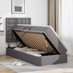vidaXL Lit de Rangement Gris 100 x 200 cm Cuir synthétique