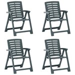 vidaXL Chaises de jardin 4 Pièces Plastique Vert