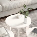 vidaXL Ensemble de tables basses 3 Pièces Blanc 47 5 x 47 5 x 27 cm