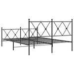 vidaXL Cadre de lit métal sans matelas avec pied de lit noir 137x190cm