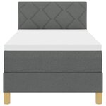 vidaXL Lit à ressort LED avec matelas Gris foncé 80 x 200 cm tissu