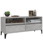 vidaXL Meuble TV gris béton 100x34 5x44 5 cm bois d'ingénierie