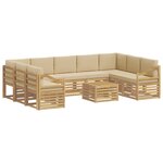 vidaXL Ensembles de canapés 10 Pièces Blanc et Beige 59 x 59 x 37 cm