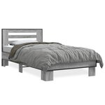 vidaXL Cadre de lit sonoma gris 90x200 cm bois d'ingénierie et métal