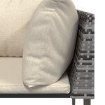 vidaXL Salon de jardin 3 Pièces avec coussins Gris Résine tressée