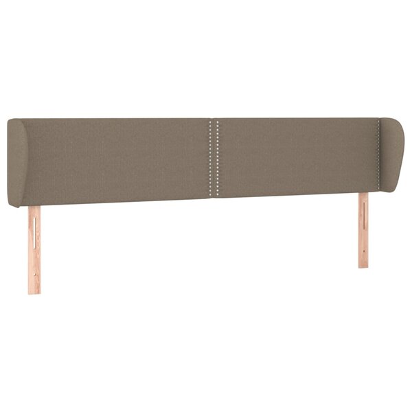 vidaXL Tête de lit avec oreilles Taupe 203x23x78/88 cm Tissu