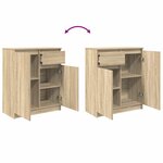 vidaXL Buffet avec tiroir chêne sonoma 71x35x84 cm bois d'ingénierie