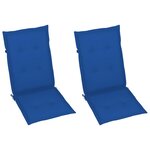 vidaXL Chaises de jardin 2 Pièces avec coussins bleu royal Bois de teck