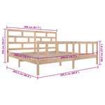 vidaXL Cadre de lit sans matelas bois massif 200x200 cm