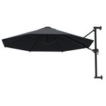 vidaXL Parasol mural avec mât métallique 300 cm Anthracite