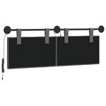 vidaXL Tête de lit suspendue Avec lumière LED Gris foncé Tissu