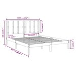 vidaXL Cadre de lit sans matelas gris 150x200 cm bois massif