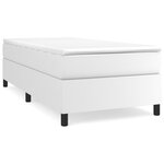 vidaXL Sommier à lattes de lit avec matelas Blanc 90x200 cm Similicuir